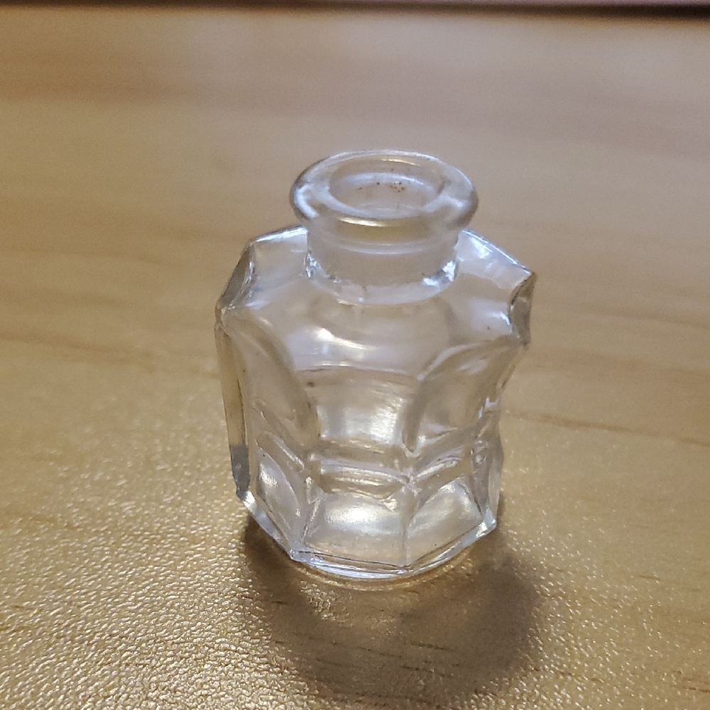 Elegant Miniature Vintage FRANCE Clear Glass Decorative Bottle #8065